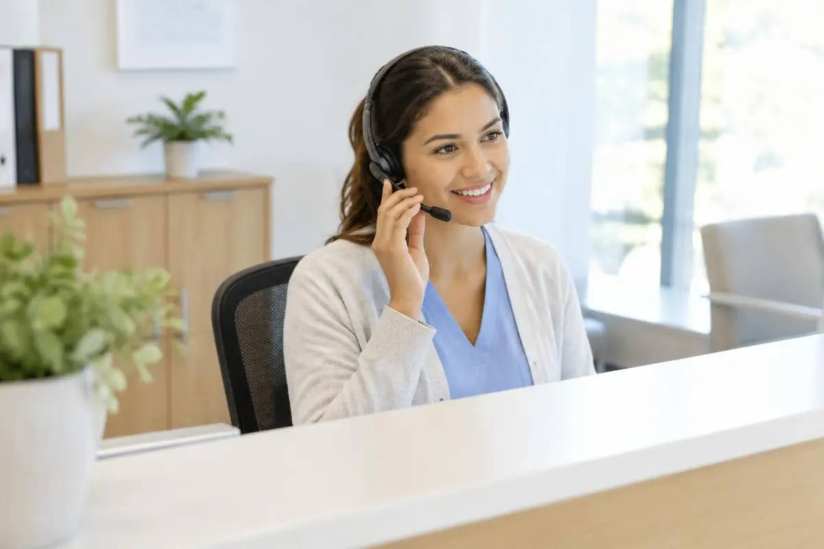 Coordinator answering a phone call
