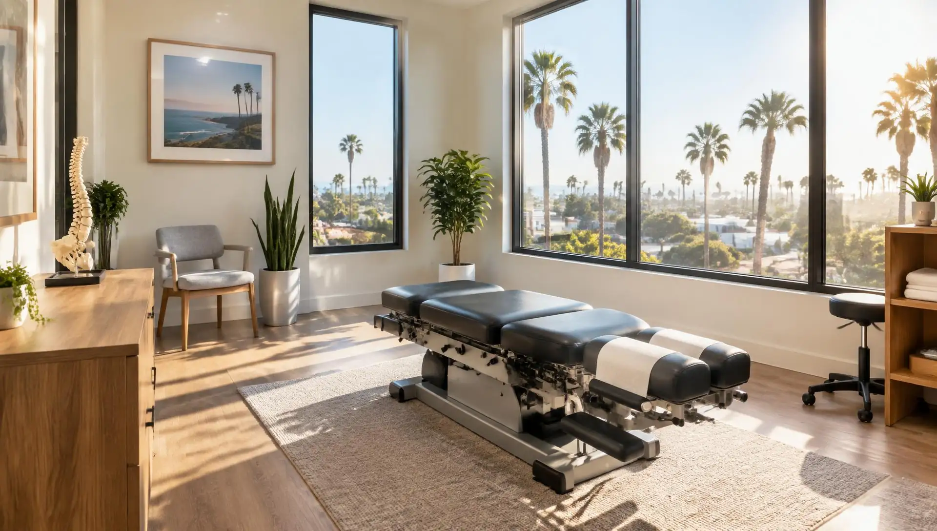 Modern chiropractic treatment room